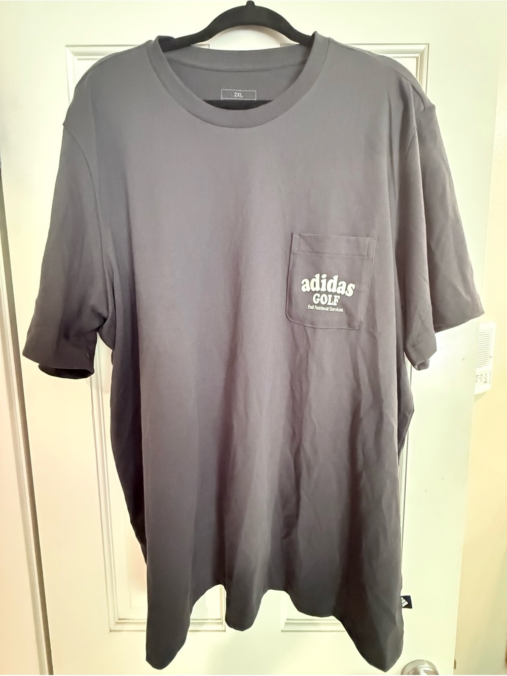 adidas Gray Short Sleeve Pocket Tee with adidas Golf Logo